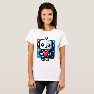 Cute Robot Holding Heart - Adsible Kärlek & Tech T Shirt