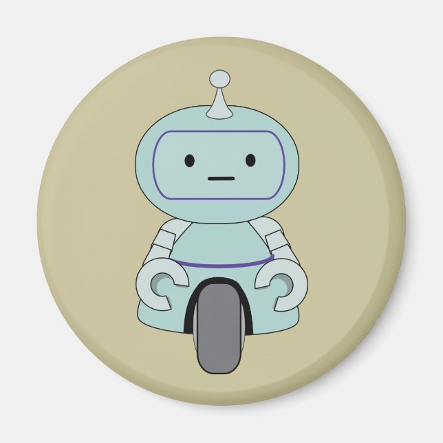 Cute Robot Illustration Magnet (Framsidan)