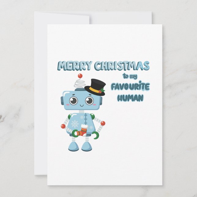Cute Robot Illustration på julkort Inbjudningar (Framsida)