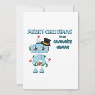 Cute Robot Illustration på julkort Inbjudningar
