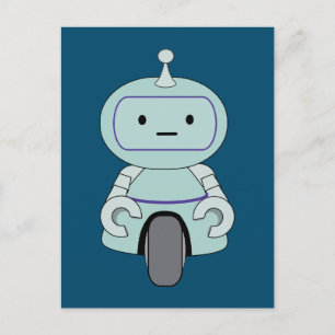 Cute Robot Illustration Vykort