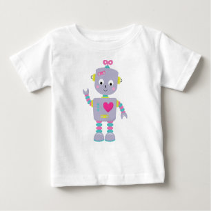 Cute Robot, Lila Robot, Funny Robot, Fånig Robot T Shirt