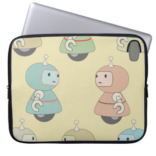 Cute Robot Mönster Laptop Fodral
