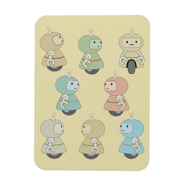 Cute Robot Mönster Magnet (Vertikal)