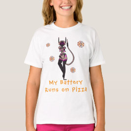 Cute Robot Pizza Roligt Art T-Shirt