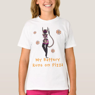Cute Robot Pizza Roligt Art T-Shirt