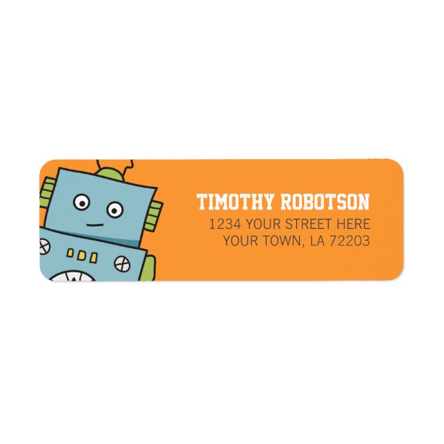 Cute Robot-Returetiketter Returadress Etikett (Framsidan)