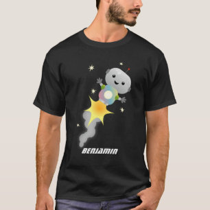 Cute-robot som flyger i illustration av rymdens te t shirt