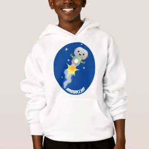 Cute-robot som flyger i illustration av rymdens te t shirt