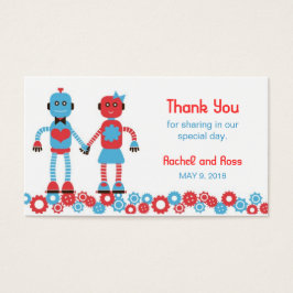 Cute Robot Theme Bröllop Visitkort