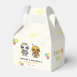 Cute Robots Boys Joint Birday Presentaskar