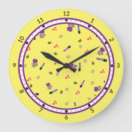 Cute robots mönster stor klocka