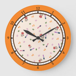 Cute robots mönster stor klocka