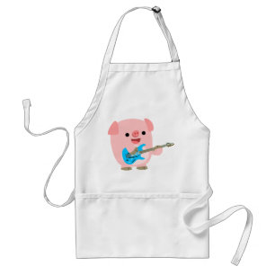 Cute Rockin' Tecknad Gris Apron Förkläde