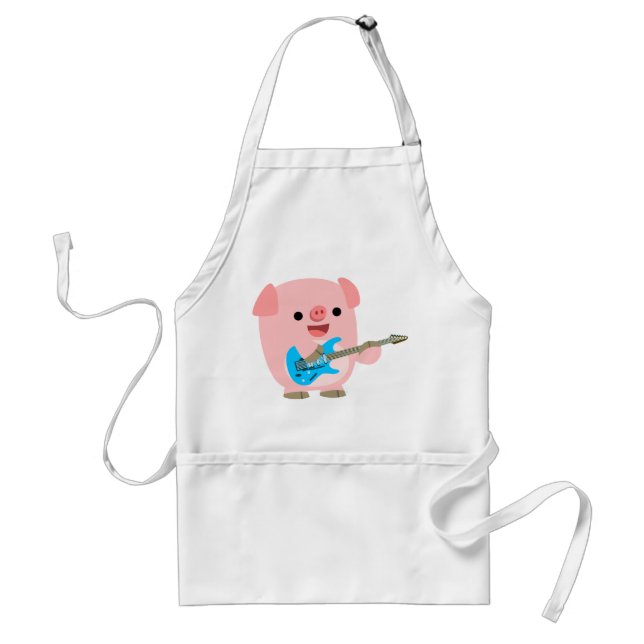 Cute Rockin' Tecknad Gris Apron Förkläde (Framsidan)
