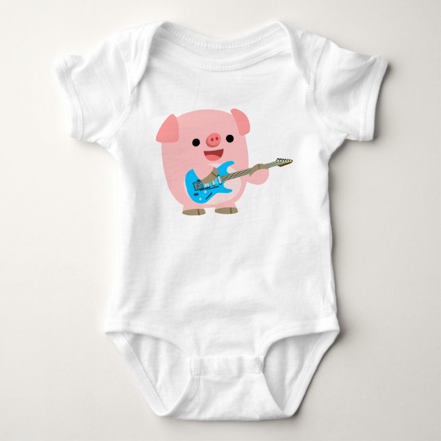 Cute Rockin' Tecknad Gris Baby Clothing T-shirt (Framsida)