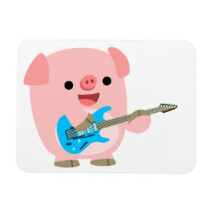 Cute Rockin Tecknad Gris Flexible Magnet