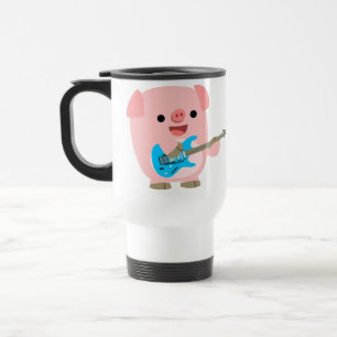 Cute Rockin' Tecknad Gris Mugg