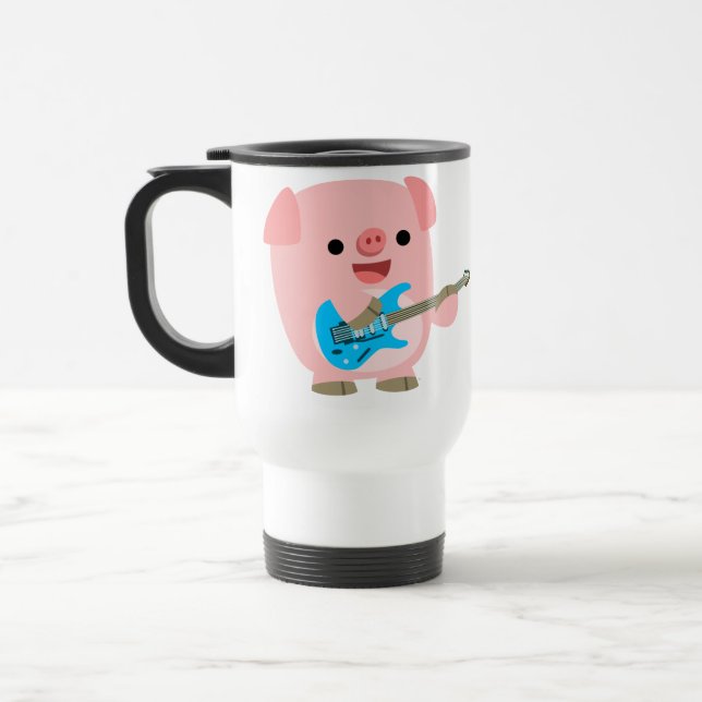 Cute Rockin' Tecknad Gris Mugg (Vänster)