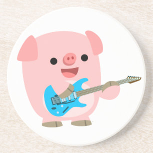 Cute Rockin' Tecknad Gris Underlägg