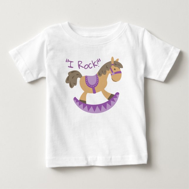 Cute Rocking Horse "I Sten" Slogan  T Shirt (Framsida)