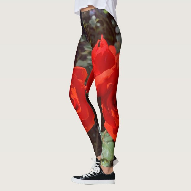 Cute röd ros Leggings (Vänster)