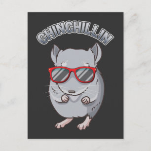 Cute Rodent Chinchilla med sunglass Vykort