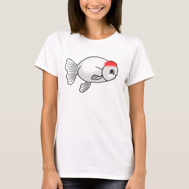 Cute rödhårig ranchu Goldfish Funny Finare guldfis T Shirt (Framsida)