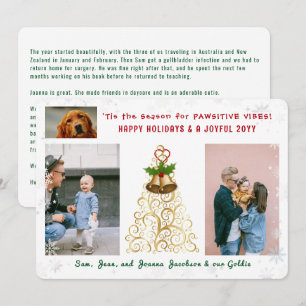 Cute Rolig hund Cat Glad helg 3 Photos Elegant Julkort