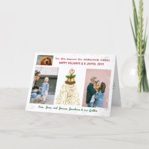 Cute Rolig hund Cat Pawsitive 3 Photos-Elegant Helgkort