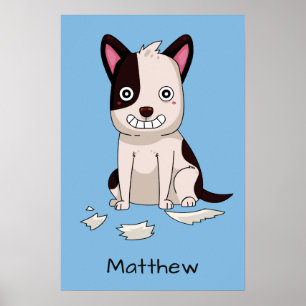 Cute & Rolig hund eget namn & färg poster