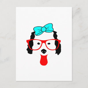 Cute Rolig hund Head Teckning Vykort