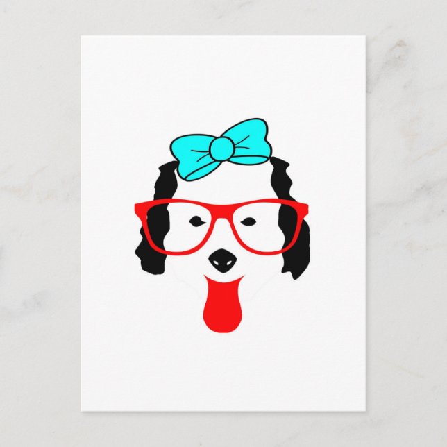 Cute Rolig hund Head Teckning Vykort (Framsida)