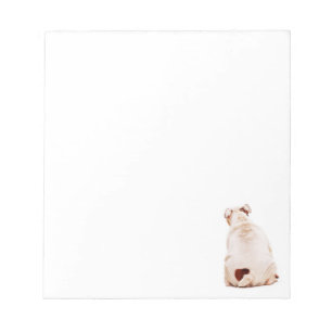 Cute rolig hund white Bulldog Anteckningsblock