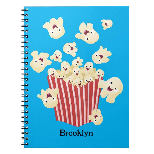 Cute, rolig popcorn-tecknad anteckningsbok (Framsidan)