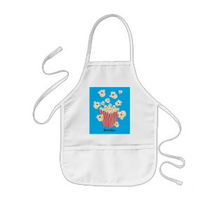 Cute, rolig popcorn-tecknad barnförkläde