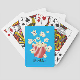 Cute, rolig popcorn-tecknad casinokort