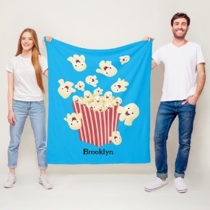 Cute, rolig popcorn-tecknad fleecefilt