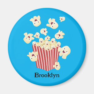 Cute, rolig popcorn-tecknad magnet