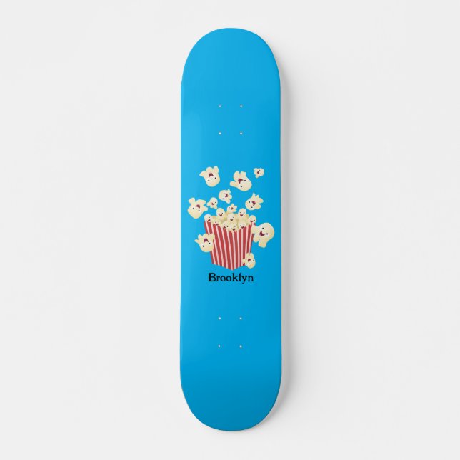 Cute, rolig popcorn-tecknad mini skateboard bräda 18,5 cm (Framsida)