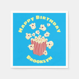 Cute, rolig popcorn-tecknad pappersservett