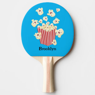 Cute, rolig popcorn-tecknad pingisracket