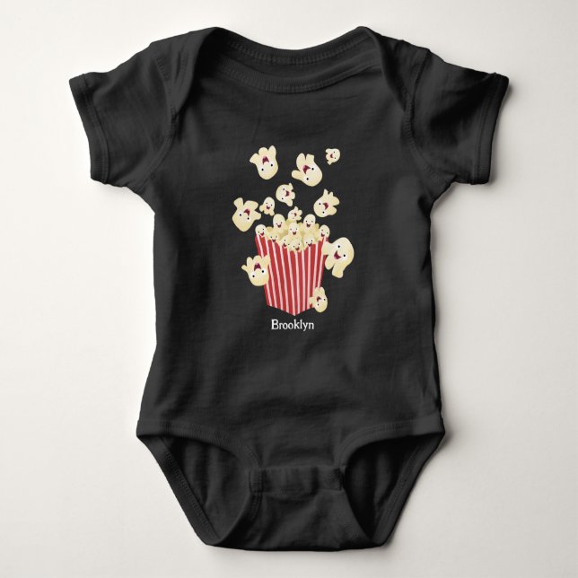 Cute, rolig popcorn-tecknad t shirt (Framsida)