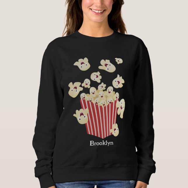 Cute, rolig popcorn-tecknad t shirt (Framsida)