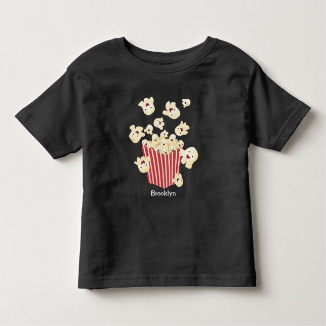 Cute, rolig popcorn-tecknad t shirt (Framsida)
