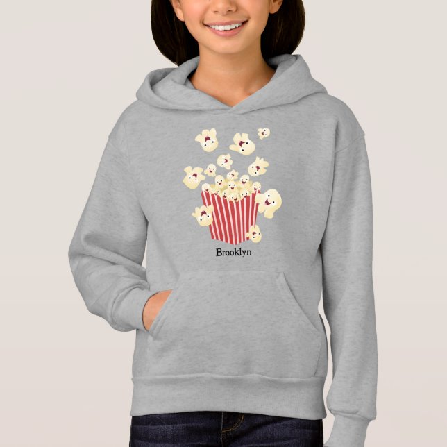 Cute, rolig popcorn-tecknad t shirt (Framsida)
