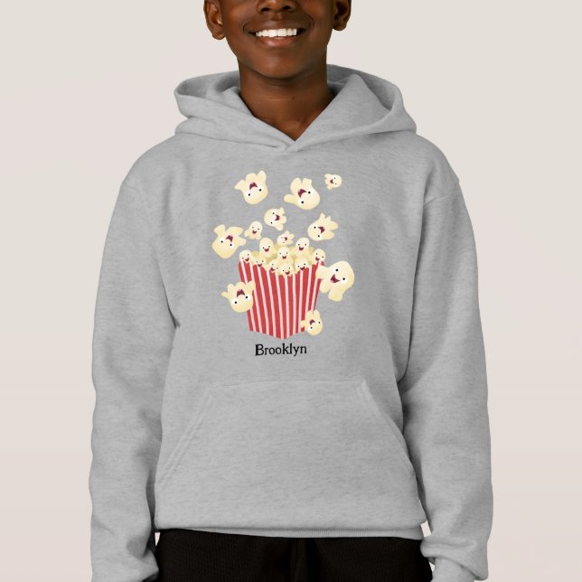Cute, rolig popcorn-tecknad t shirt (Framsida)