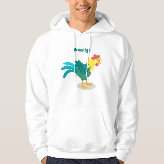 Cute, rolig tecknad i tupp hoodie (Framsida)