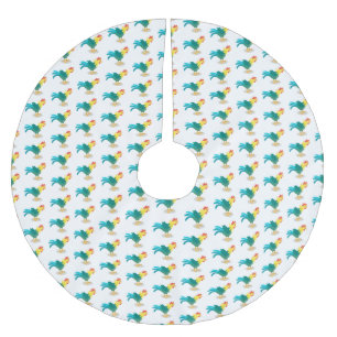Cute, rolig tecknad i tupp julgransmatta borstad polyester
