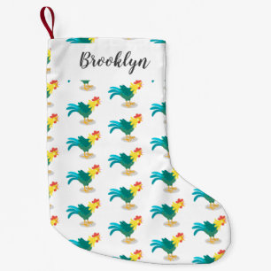 Cute, rolig tecknad i tupp liten julstrumpa